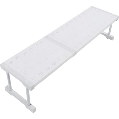 Uitschuifbare Kastplank Organizer Opbergrek DIY Verdeelschot voor Kast Kledingkast Dressoir Badkamer Vol Length 67-88cm / 26.4-34.6in white