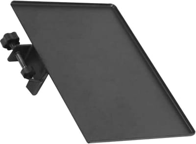 Microfoonstandaard met Clamp-On Tray en Telefoonhouder - Geluidsopberglade - Zwart