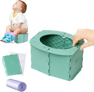 Kindertoilet - Klap-potje - Reizen - Opvouwbaar - Compact - Groen