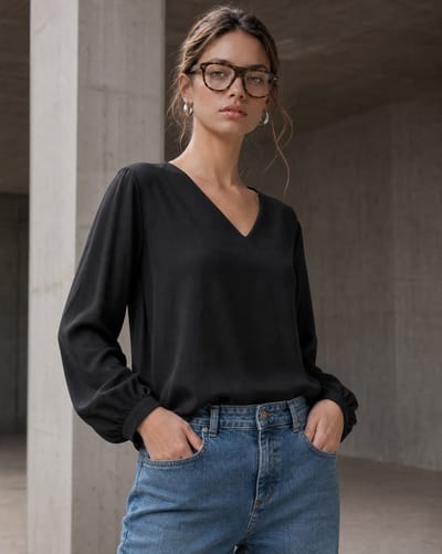 Aria top technical jersey | Black - Black / S