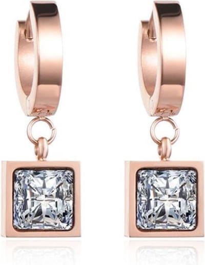 Cilla Jewels Damesoorbellen met Vierkante Zirkonia Steen
