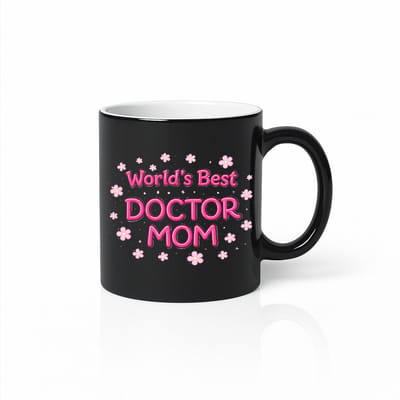 World's Best Doctor Mom Magische Mok - Warmtegevoelige Kleurveranderende Beker - Cadeau voor Arts - Zwart