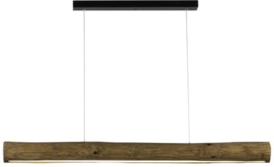 Licht-Erlebnisse - Leomaris - LED - Hanglamp - 3000K - van - Dennenhout acryl - in - Gebeitst grenen zwart