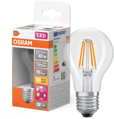 OSRAM 4058075761957 LED-lamp Energielabel F (A - G) E27 Peer 4.9 W = 40 W Warmwit (Ø x h) 60 mm x 60 mm 1 stuk(s)