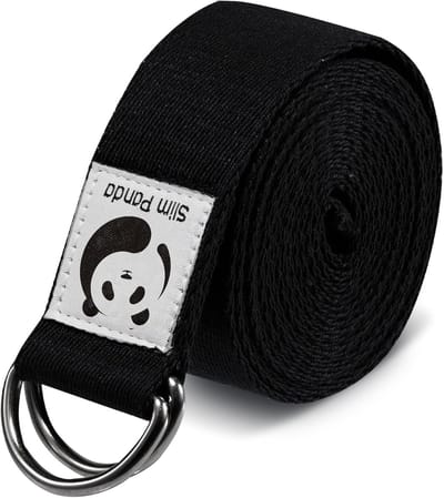Thijox - Slim Panda Yogariem van Katoen, Praktische Yogaband met Schuifgesp van Metaal, Ideaal voor Beginners en Gevorderden, Verkrijgbaar in Meerdere