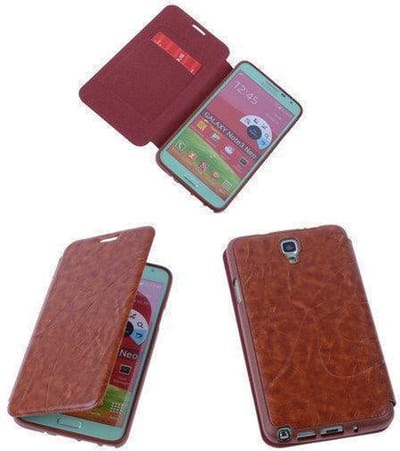 Bestcases Bruin TPU Book Case Flip Cover Motief Samsung Galaxy Note 3 Neo