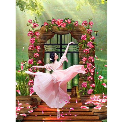 Diamant schilderij cartoon bloem aankomsten borduurwerk ballet meisje volledige boor strass schilderij 20X30CM
