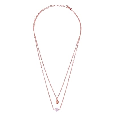 Orphelia ZK-7432 - Ketting Double - Zilver 925 - Zirkonia - Pink Stones - 45 cm