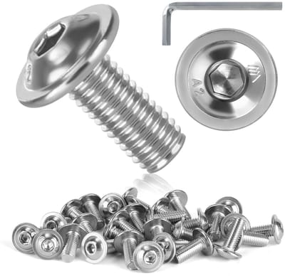 30 stuks M5 x 12mm roestvrijstalen schroeven, hexagonale inbus schroeven voor meubels en industriële toepassingen