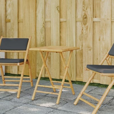 Klaptafel Bamboe - Opvouwbare Tafel - Buiten Zitten - Latten Design - 55 x 55 x 75 cm - Bruin