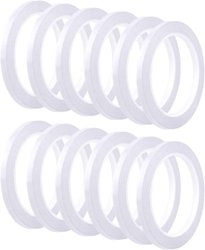 ZEYNOMAX- Dubbelzijdig Plakband Set van 12 Rollen - 6mm x 20 Meter - Sterk Plakband - Ambachtelijke Tape - Voor Naaien/Knutselen - Geschikt voor DIY Projecten
