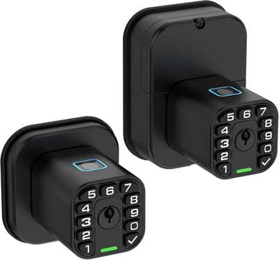 Dubbelzijdig Deurslot - Biometrisch Slot - Toegangscontrole - Vingerafdruk & Code - Volledig Waterdicht - Mat Zwart