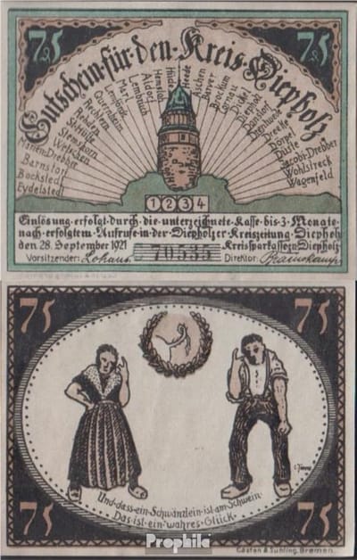 Bankbiljet Notgeld - Verzamelbiljet Pfennig - Verzamelaars Object - Ongecirculeerd 1921 - 9 gram