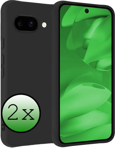 Hoesje 2 Stuks - Geschikt voor Google Pixel 9a - Sterk & Shockproof - Case Siliconen - Back Cover - Telefoon Hoes - Zwart