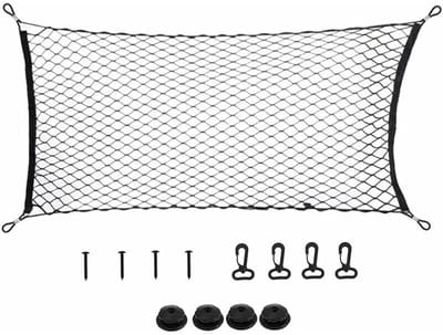 JeiibrZui 1 Bagagenet, Duurzaam Vrachtnet voor Auto's Kofferbaknet van 120 x 70 cm met Aanpasbare Haakjes voor Pick-upvrachtnetten