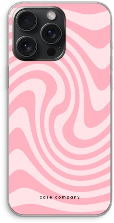 Case Company® - Hoesje geschikt voor iPhone 15 Pro Max hoesje - Swirl Roos - Soft Cover Telefoonhoesje - Bescherming aan alle Kanten en Schermrand
