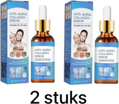2 Stuks Anti-Aging Collagen serum, anti-rimpelserum, gezichtsserum voor vermindering van rimpels, Unisex Volwassenen.