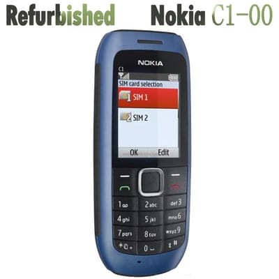 Gereviseerde Nokia Originele Nokia C1-00 Dual SIM Mobiele telefoon Ondersteunt Geen Russisch 1 Battery 1 Charger