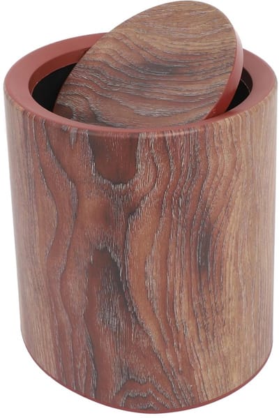 Houten Prullenbak - Vuilnisbak Keuken - Stijlvol Afvalbeheer - Imitatie Houtnerf - 10.6 Gallon Capaciteit - Koffie