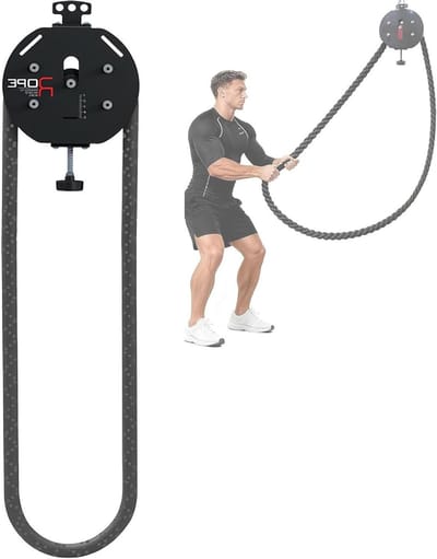 Touwtrainer - Fitness touw Weerstandskabel - Full body workout - Verstelbare weerstand - 4 meter - Rood/Zwart