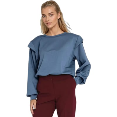 Blouse met hoge ribbelmanchetten voor dames Nife
