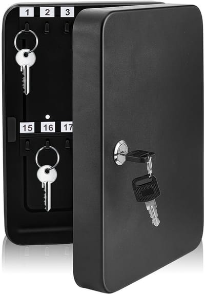 Dailygoods- Sleutelslotdoos met combinatieslot - Sleutelkluisje met code - Sleutelkluis voor buiten - Sleutelhouder - Duurzaam ijzer - 28 posities - 25 x 18 x 7,6 cm