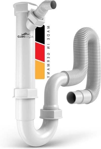 Sifon Keukenspoelbak - Flexibele Afvoer - Keuken Installatie - Apparaataansluiting - 40/50 mm - Wit
