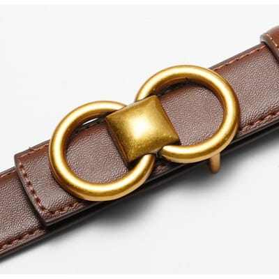 Damesriem Gladde Gesp Nieuwe Dunne Riem Damesjurk Decoratieve Rok Veelzijdige Damesbroek 105cm brown