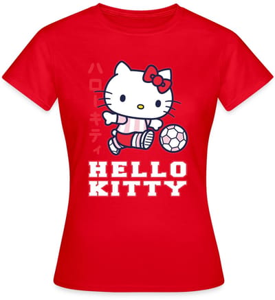 Hello Kitty Speelt Voetbal T-Shirt Dames