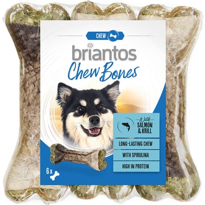 Briantos Chew Bones Zalm & Garnalen - 12 x 12cm (660g)