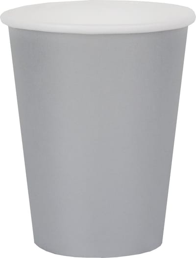 Santex feest/verjaardag bekertjes - 10x stuks - karton - zilver - 270 ml