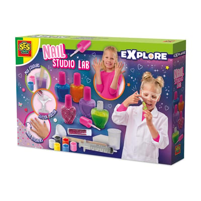 SES Creative - Explore - Nagelstudio Lab - Nagellak voor kinderen - Nagellak maken – Nagels lakken en versieren - STEM speelgoed - Experimenteerdozen
