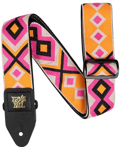 Ernie Ball elektrische diamanten gitaarband - roze oranje