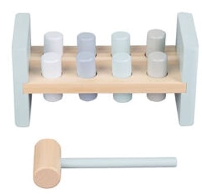 Playtive Houten Hamerbank Blauw - Vanaf 1 jaar - Kinder Speelgoed - Baby - Kado - Hammer Bench