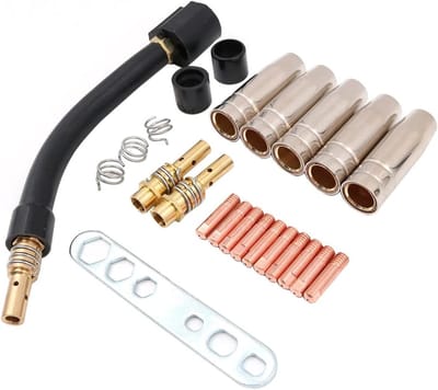 24PCS Contact Tips en Nozzles Set voor MIG MAG Lastechniek met Contacthouders en Wrench