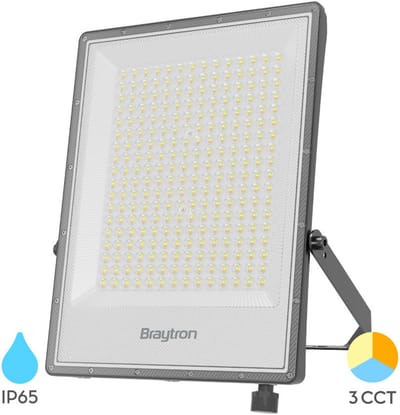 Braytron LED Buitenlamp - Schijnwerper Breedstraler Floodlight -Grijs -Waterdicht IP65- 100W -11000 lm - 3IN1 CCT (3000K / 4000K /6500K)