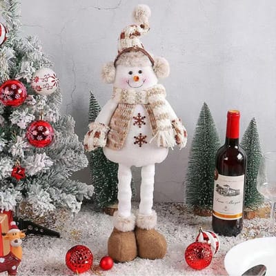 Kerst Sneeuwpop Telescopische Pop Nieuwe Gebreide Eland Pop Raamscène Kerstversiering Vrolijk Kerstfeest Cadeau Gelukkig Nieuwjaar 202 gray