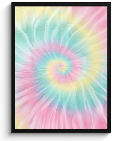 Poster in lijst - Fotolijst 60x80 cm - Posters - Pasteltinten - Tie dye - Roze - Posterlijst zwart - Decoratie - Wanddecoratie woonkamer - Muurdecoratie slaapkamer