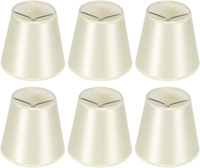 Kleine Lampenkappen - Lampenkap Vervanging - Sfeervol Licht - Eenvoudige Clip-on - 6 Stuks - Beige