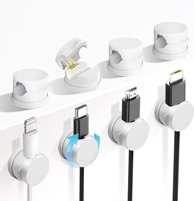 Kabelclips 360° - Zelfklevende kabelorganizer voor bureau, auto, muur & keuken