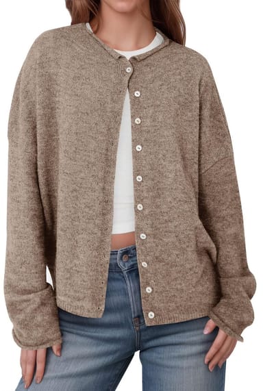 Dailygoods- Gebreide Jas Elegante Cardigan - Lange Mouwen - Zachte Stof - Casual - Ademend - Ronde Hals