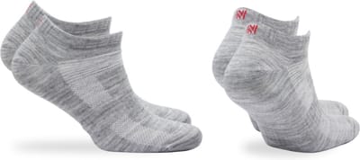 Norfolk - 2 paar - Wandelsokken - Anti Blaren - 60% Merino Wol enkelsokken met Snelle Vochtopname - Platte Teennaad - Enkelsokken - Wollen Sokken - Licht Grijs - 35-38 - Sheldon Low-cut