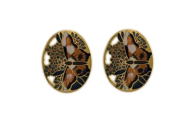 Behave - Oorstekers dames - vlindermotief - blauw - 2,5 cm