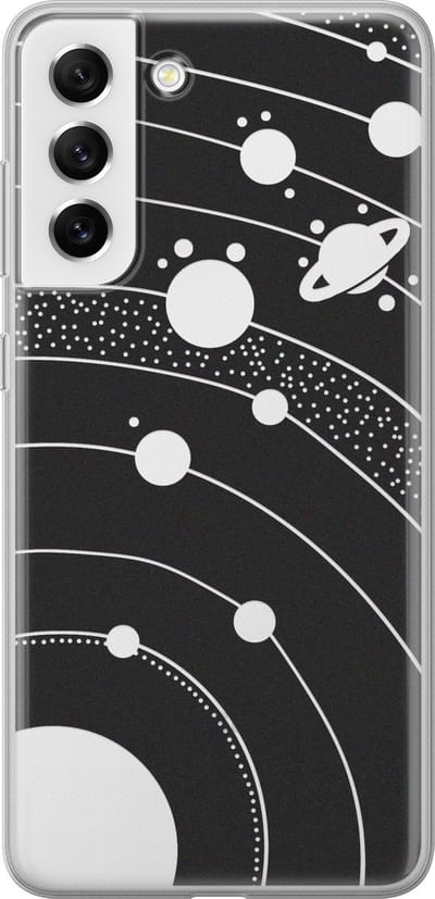Hoesje geschikt voor Samsung Galaxy S21 FE - Universe space - Soft Case - TPU - Print - Zwart, Transparant - Mooie Telefoonhoesjes