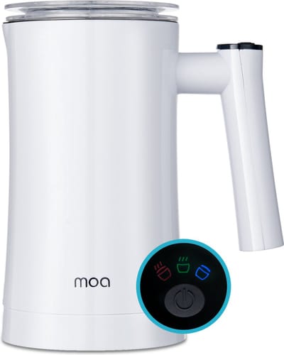 MOA Elektrische Melkopschuimer - 3-in-1 - Handige Melkschuimer - 330 ML - Voor Cappuccino - Melkklopper - Wit