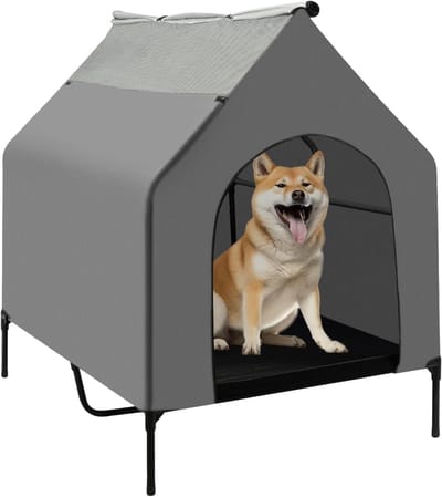 Verhoogd Hondenhok - Hondenbed Tent - Buiten Rusten - Ademende Stof - 125 x 92 x 122 cm