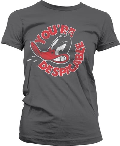 Looney Tunes Daffy Duck You're Despicable Girly T-shirt voor dames, donkergrijs