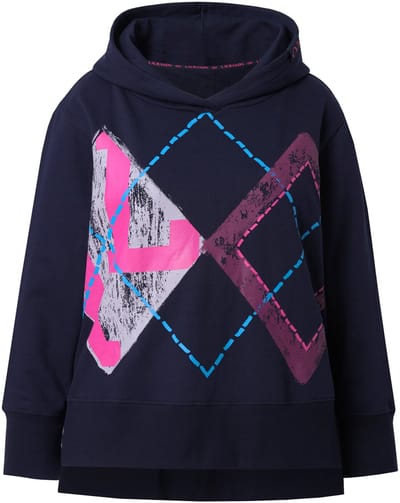 Laurasøn - Dames - Sweatshirt lange mouw capuchon - Marine - Maat 44+