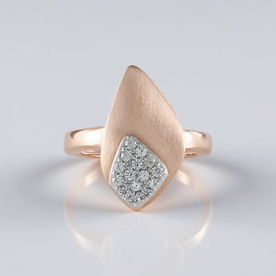 Cavill - Zilveren ring 925 Sterling - Roségoud verguld - 15 Cambodjaanse zirkonen 0,243 ct - Moderne elegante verstelbare ring