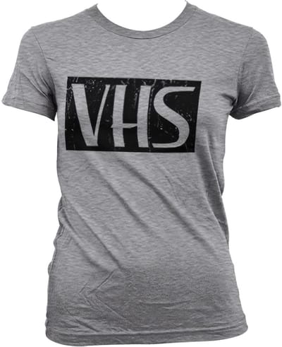 Hybris Dames T-shirt met 'Vhs Girly'-print in distressed-look SH-5-15681-LFH1-4